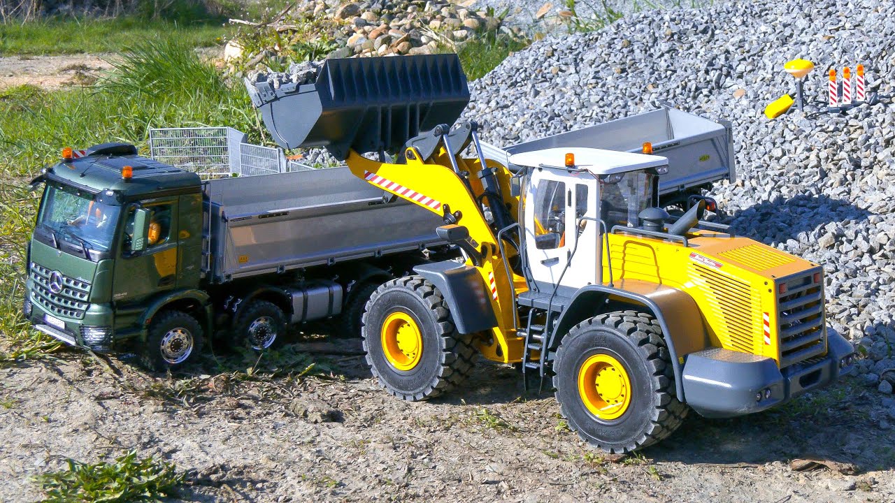 FANTASTIC RC HYDRAULIC WHEEL LOADER RC4WD 870K LIUGONG, RC TRUCK MERCEDES AROCS 8X8 SCALEART!!