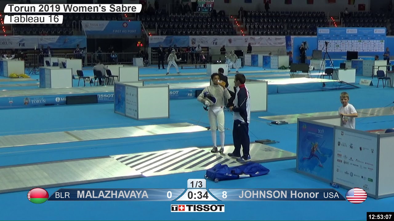 2019 239 T16 01 F S Individual Cadets Torun POL WCH BLUE JOHNSON USA vs MALAZHAVAYA  BLR