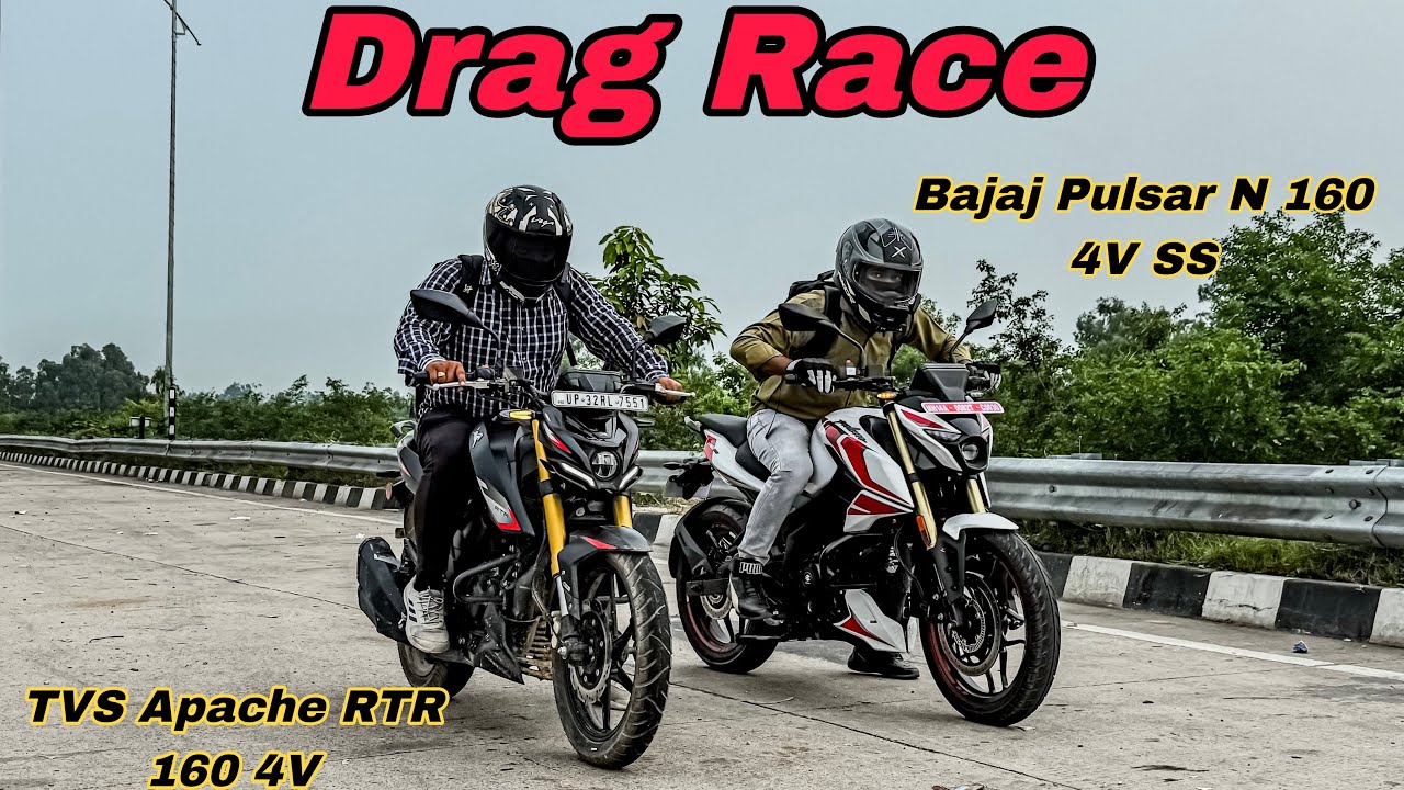 New Bajaj Pulsar N 160 4V Vs TVS Apache RTR 160 4V : Drag Race : Which Is Better&hellip;.? 🤔