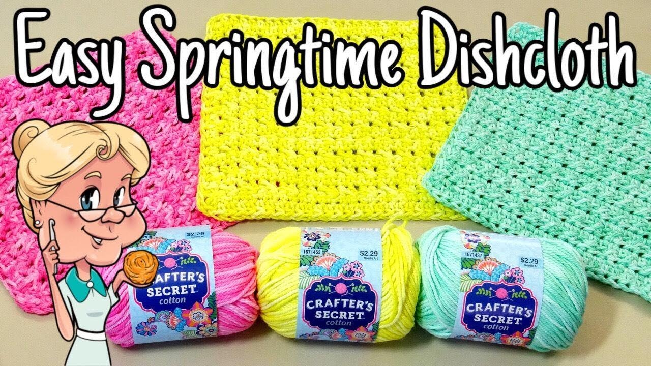 Easy Springtime Dishcloth - Crochet Tutorial - FREE PATTERN