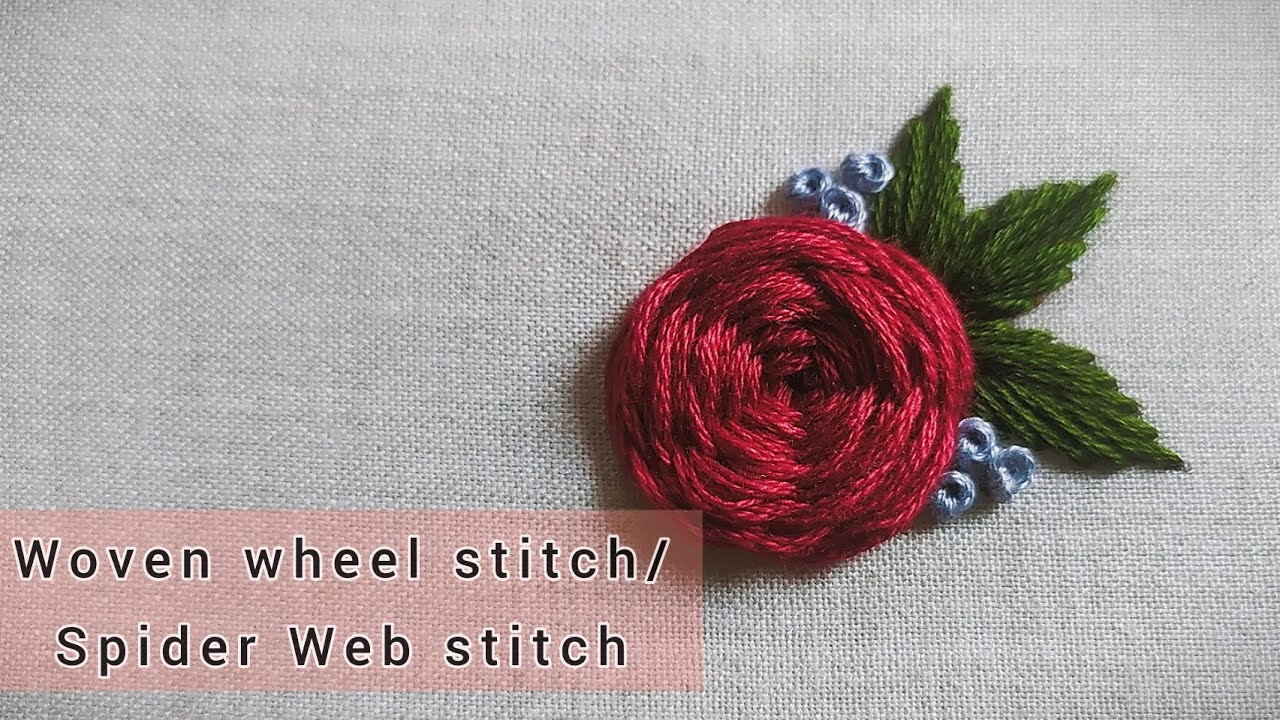 Woven Rose stitch /Spider Web stitch  || Tutorial || Embroidery For Beginners - Let's Explore