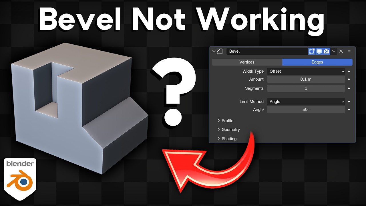 Как исправить типичные проблемы с модификатором Bevel в Blender