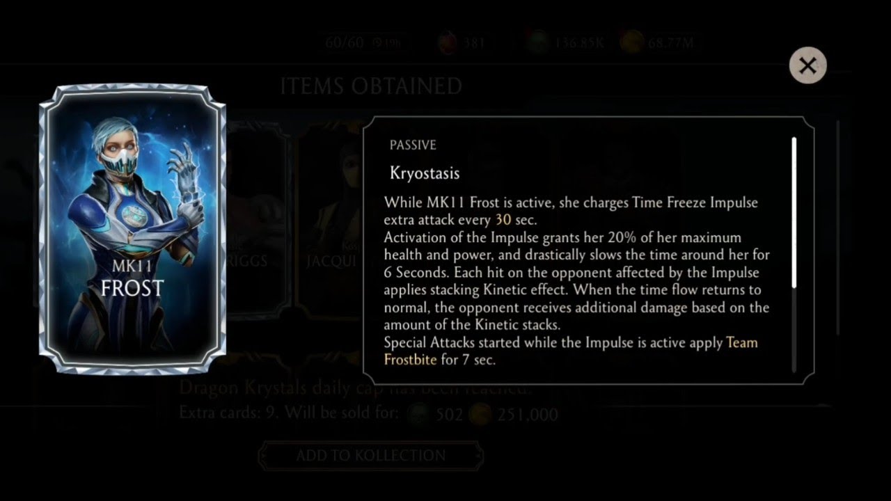 MK mobile FROST SUMMON PACK !! #mk11 #mortalkombat #gaming #subzero #games #frost