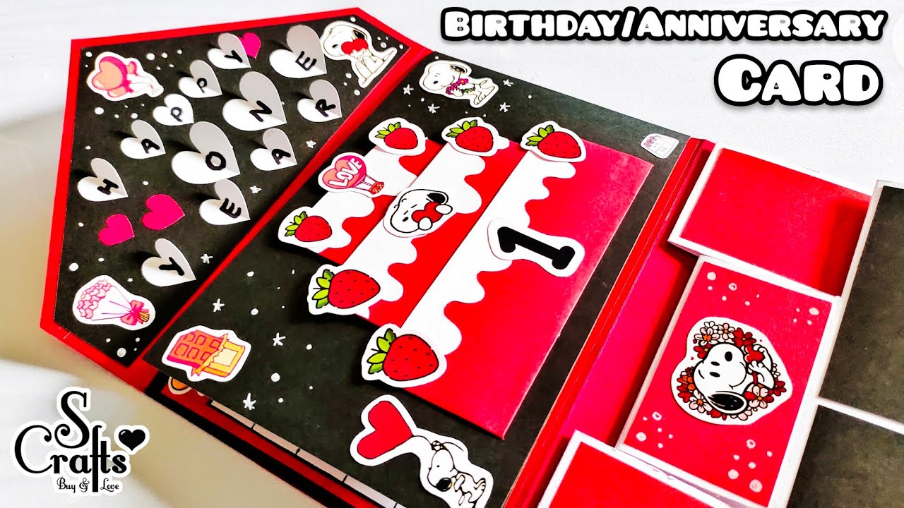 Birthday Card ideas | Handmade anniversary card | S Crafts #birthdaygift #shorts #greetingcard #diy