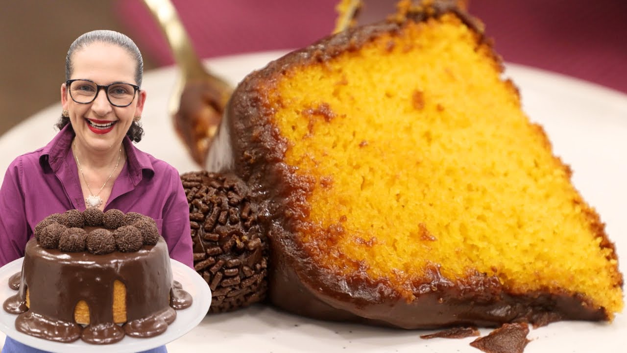 BOLO DE CENOURA FOFÍSSIMO SEM FARINHA DE TRIGO COM COBERTURA CHOCOLATUDA! - Isamara Amâncio