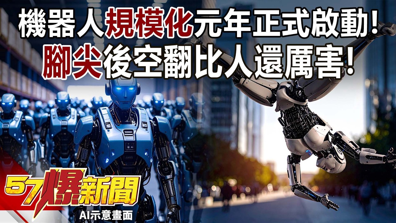 機器人「規模化」元年正式啟動！ 「腳尖」後空翻比人還厲害！-羅旺哲 張予馨《57爆新聞》20260211-1