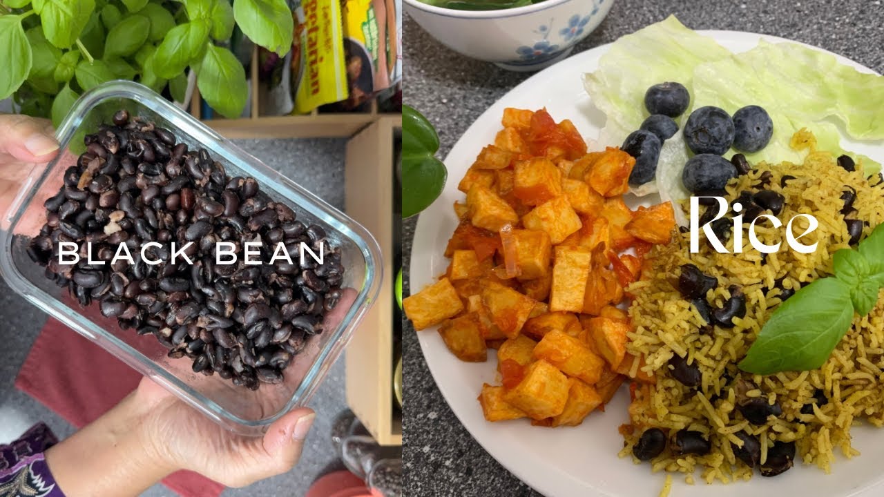 How to cook dried black beans soft & whole | vegan black-bean rice recipe