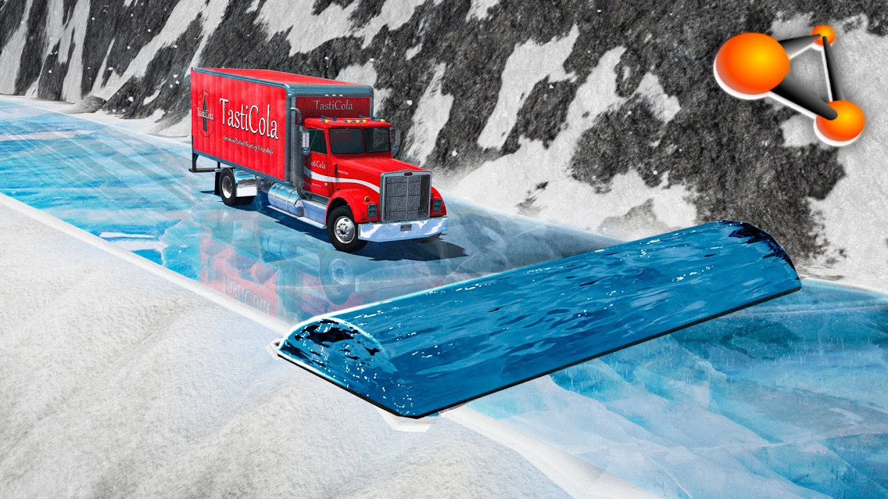 BeamNG drive - Slippery Road Ice Speed Bumps