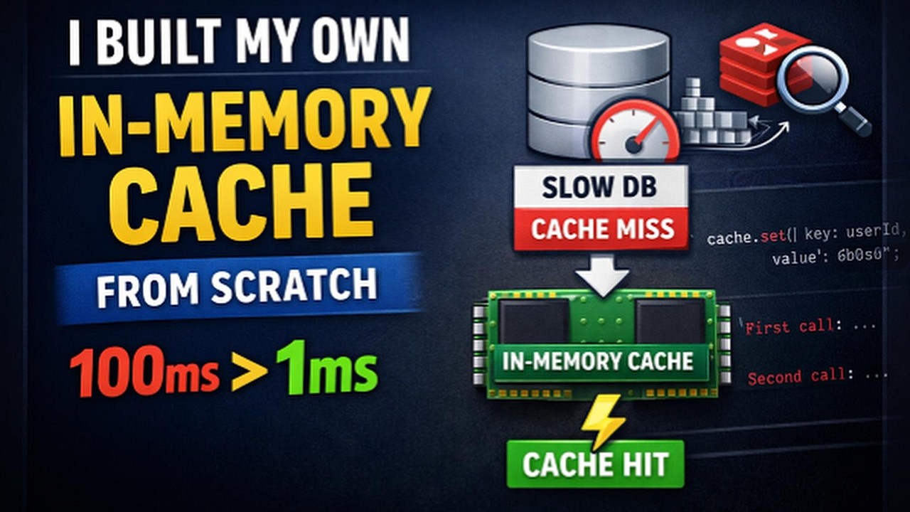 I built my own In-Memory Cache from scratch (walk-through video)