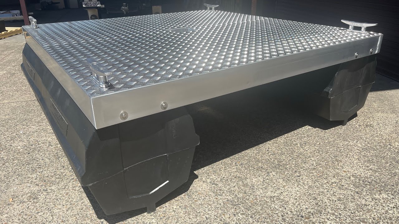 Time lapse pontoon build aluminium welding poly pontoons