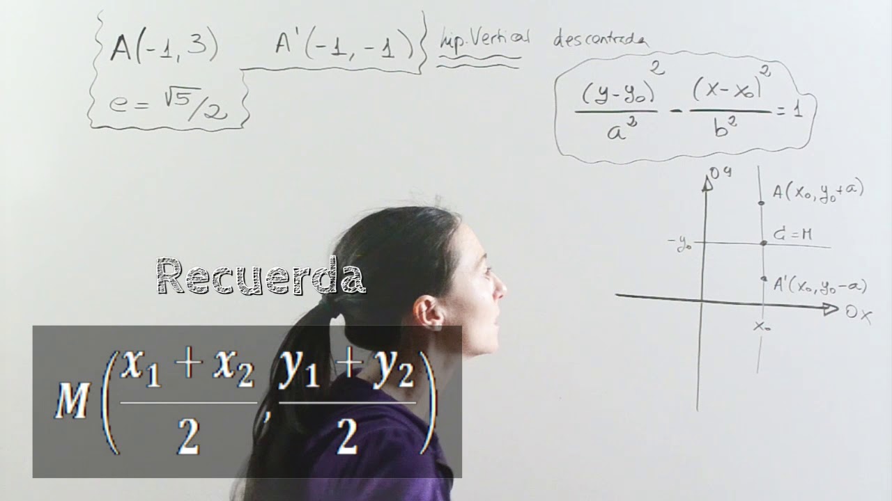 CÓNICAS-1BACH-Ecuación hipérbola vertical desplazada del origen