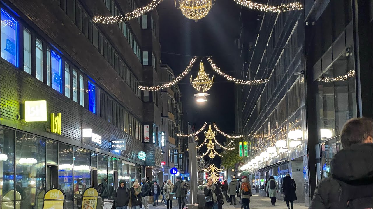 Stockholm Christmas lights 2022 🎄Stockholm City Walk
