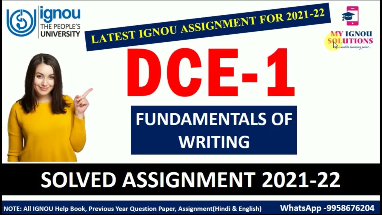 DCE 1 Solved Assignment 2021-22 | Fundamentals of Writing | IGNOU Solved Assignment 2021-22