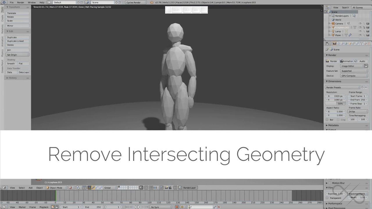 Blender - Remove Intersecting Geometry