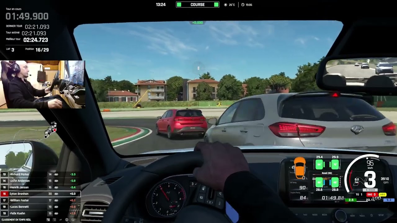 de 29ème à 1er sur le Circuit d'Imola avec Hyundai i30N Hatchback ruinée - Assetto Corsa EVO