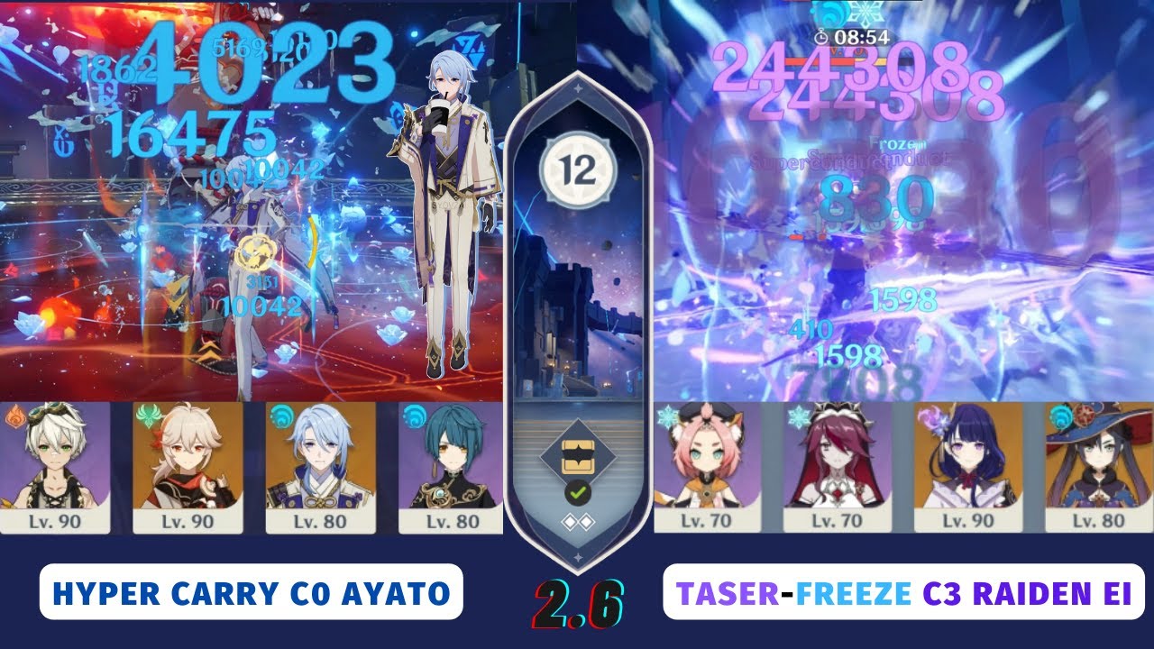 Spiral Abyss 2.6 Floor 12 9 Stars | C0 Ayato Hyper Carry ft. Xinqiu & Freeze-Taser C3 Raiden Shogun