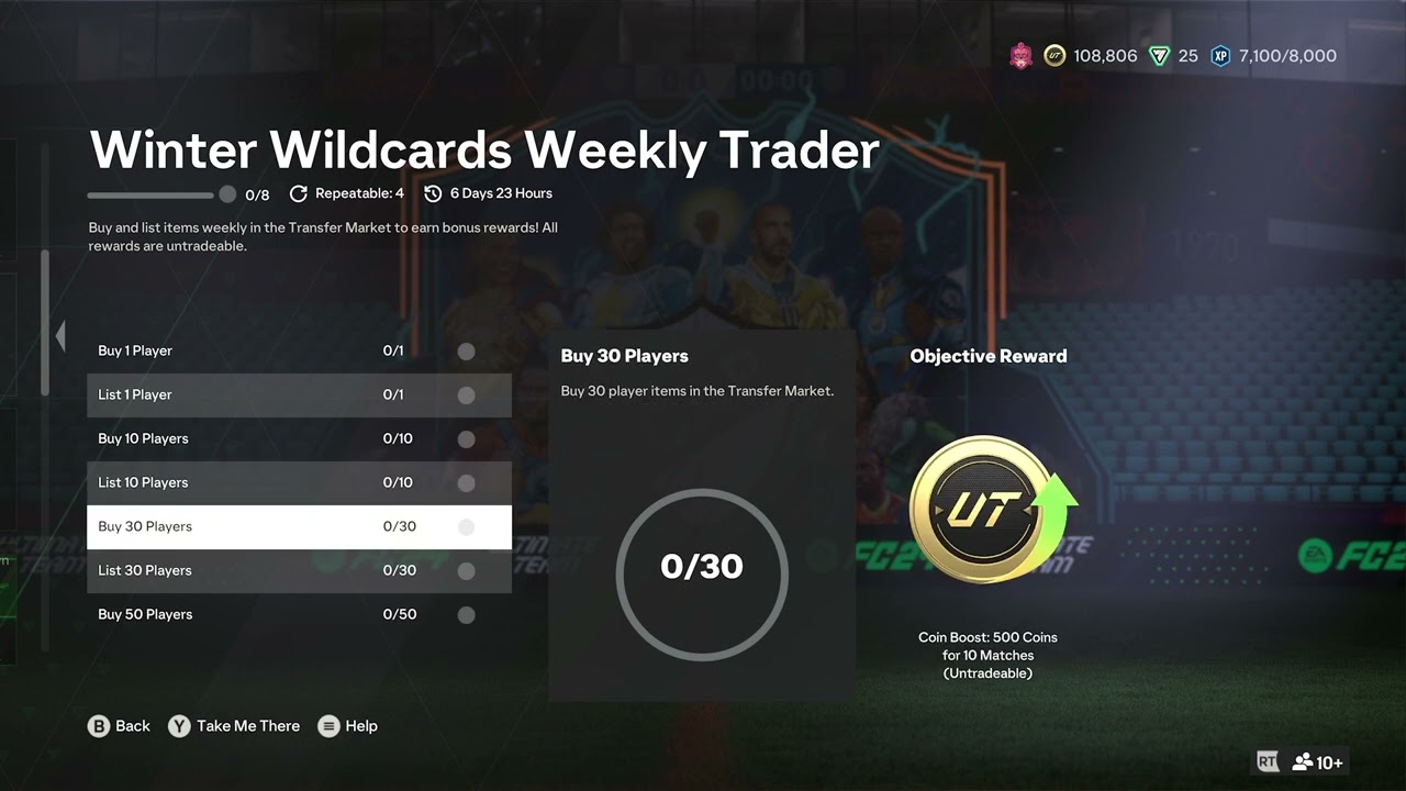 Winter Wildcards Weekly Trader Objectives FC24