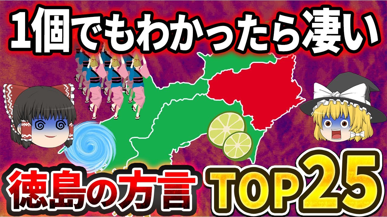 【意味不明すぎる】徳島県民以外には通じない徳島弁ランキングTOP25|全部わかれば徳島マスター【ゆっくり解説】