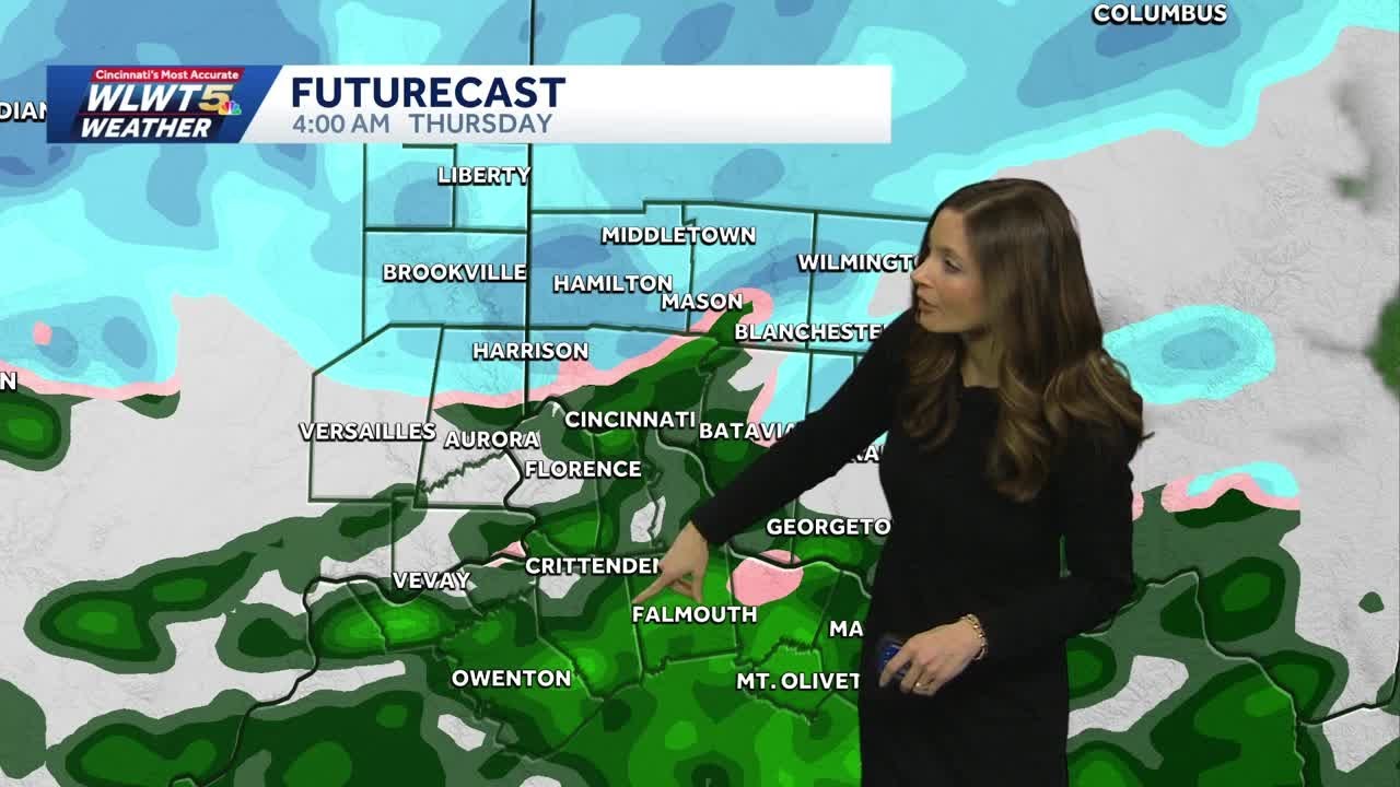 Snow, rain takes aim at Cincinnati area Thursday morning