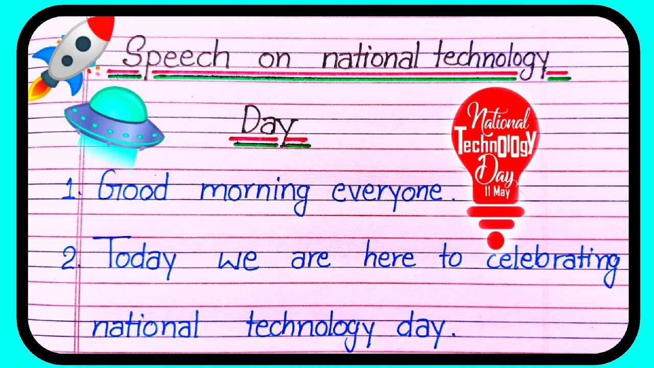 speech on national technology day / 10 line speech on national technology day in English