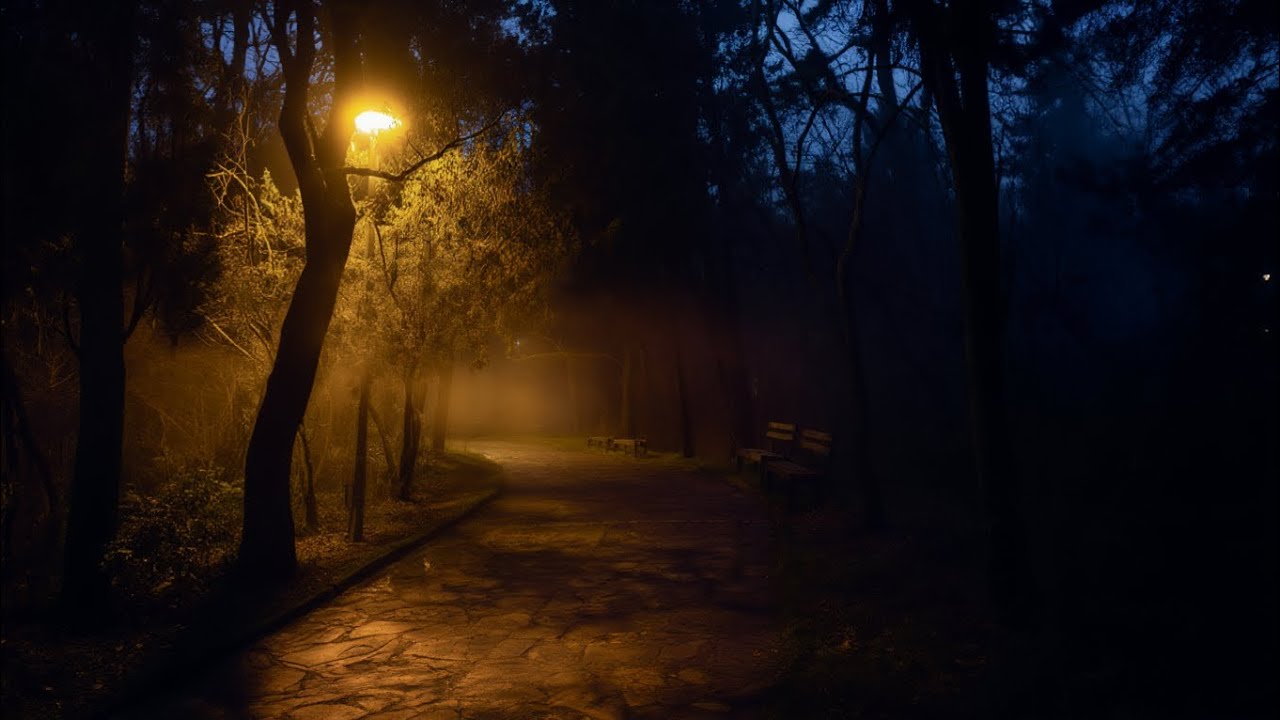 Evening Walk in the City Park 4K