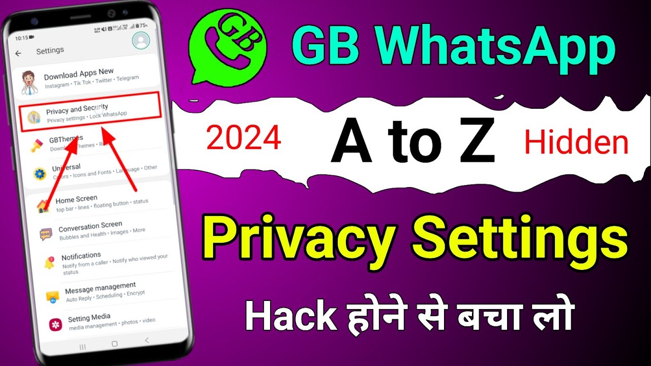 Gb Whatsapp A to Z Privacy Settings 2024 | gb whatsapp all settings & features हैक होने से बचाओ