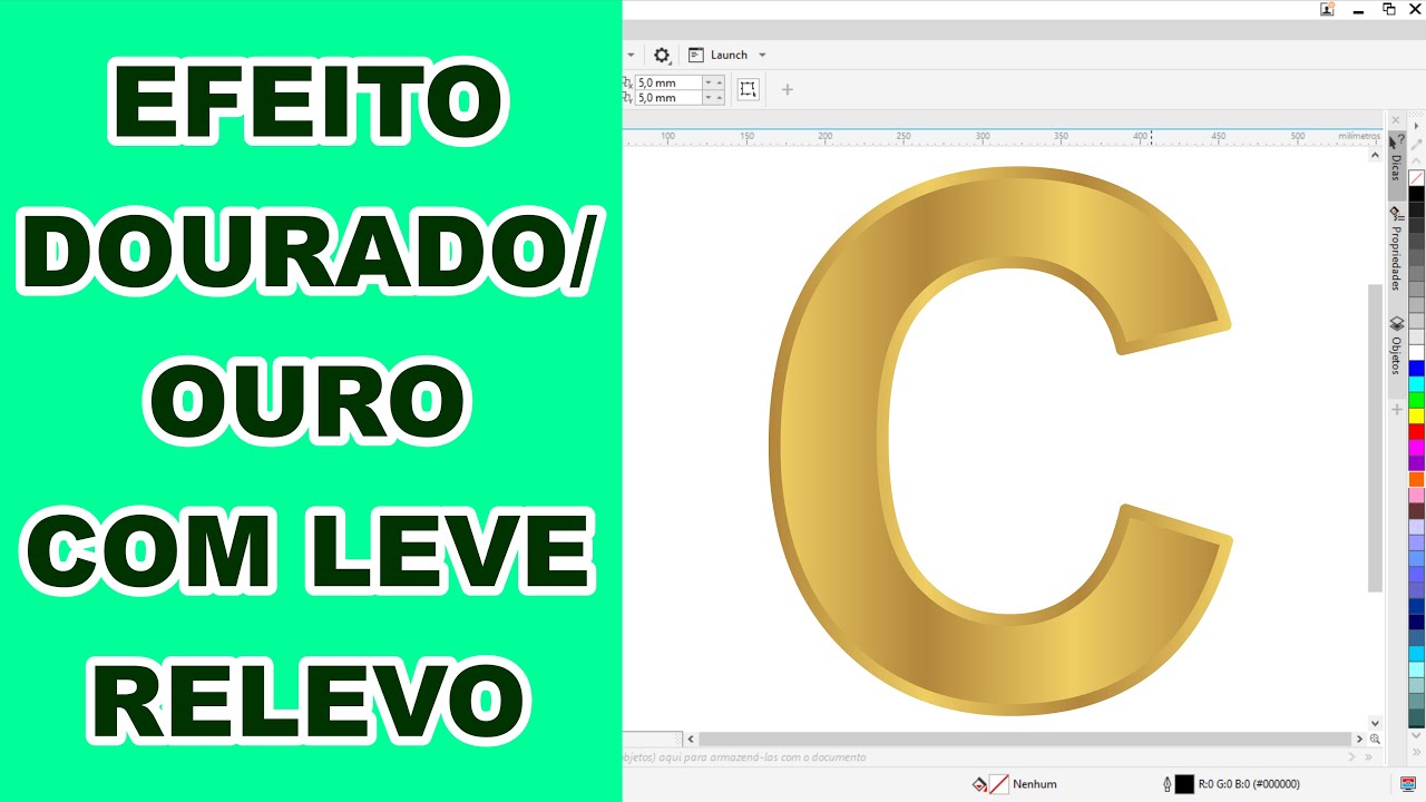 Efeito dourado/ouro com leve relevo - CorelDRAW