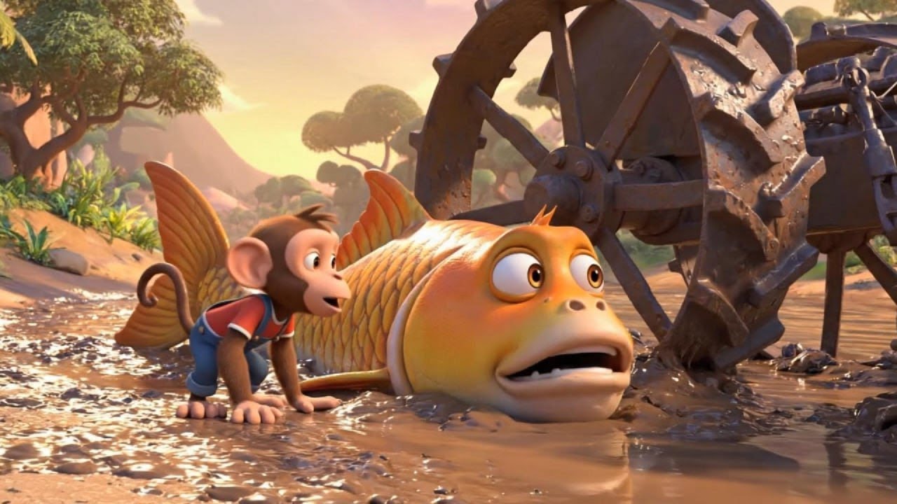 Baby Monkey Saves a Giant Fish by the River | Kids Storytime