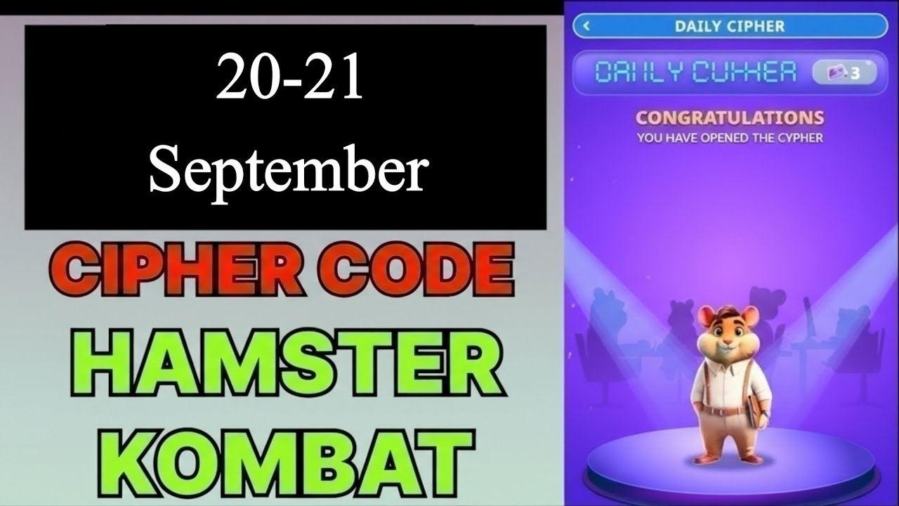 Hamster Kombat Daily Cipher | Hamster Kombat Daily Cipher September 20 | Hamster Kombat Cipher