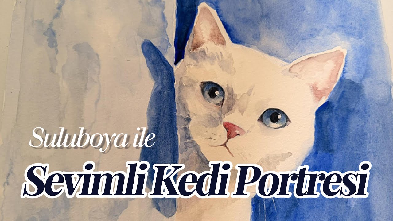 Suluboya ile Sevimli Kedi | Gerçekçi Göz Nasıl Çizilir?