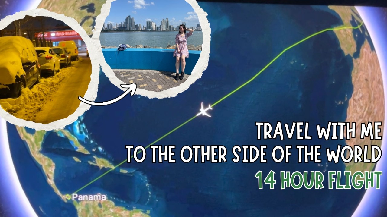 14 hour flight to Panama, going from -15°C to 30°C | travel with me vlog