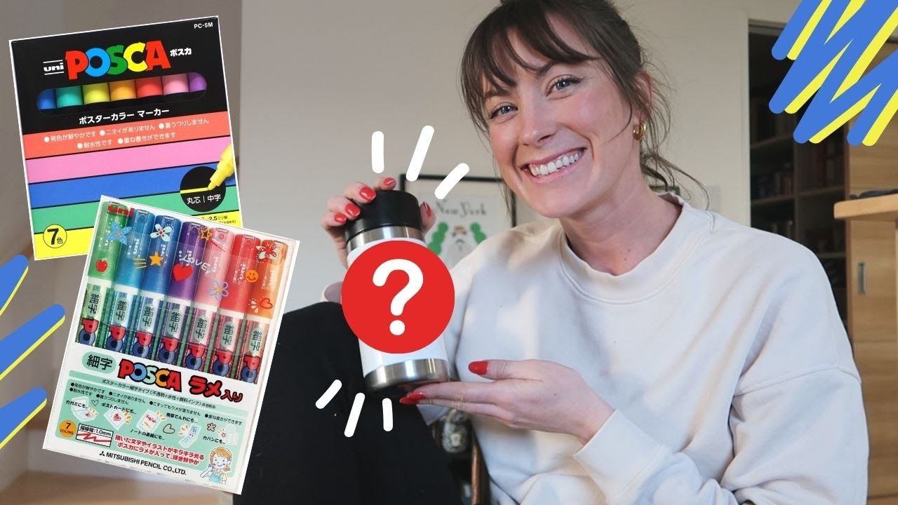 CUSTOM WATER BOTTLE & trying Japanese Posca Pens | ft. DARUMA | stationary