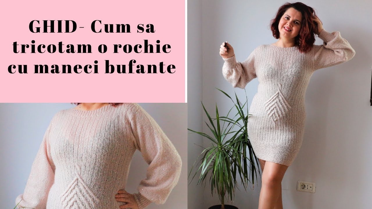 Rochie cu maneci bufante si guler tip Barcuta- Ghid