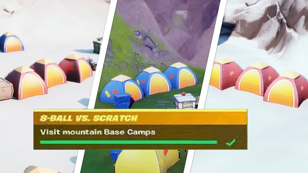 Visit Mountain Base Camps - Fortnite - Challenge Guide - Gold 8 Ball