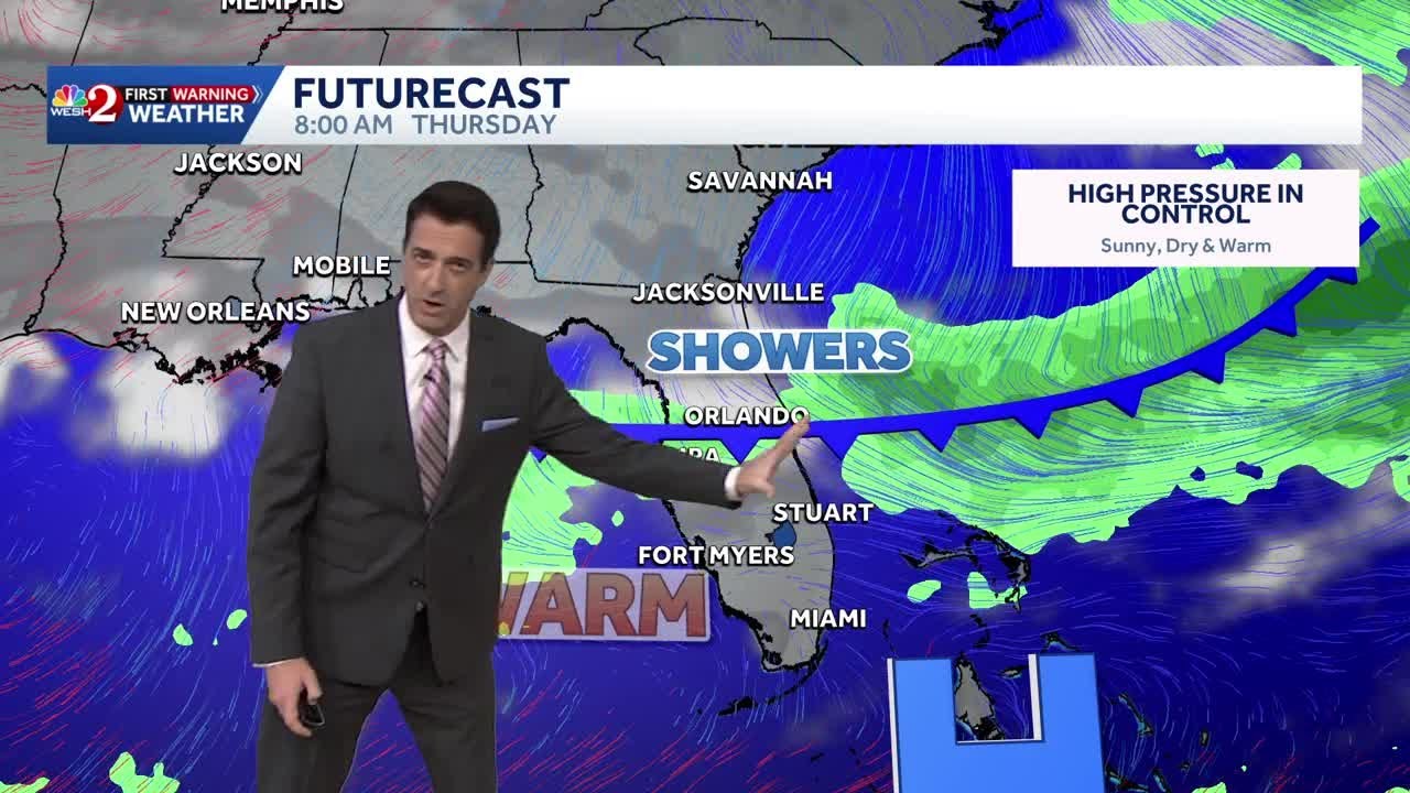 A few isolated showers late Thursday into Friday with better rain chance late in the weekend! 2.1...