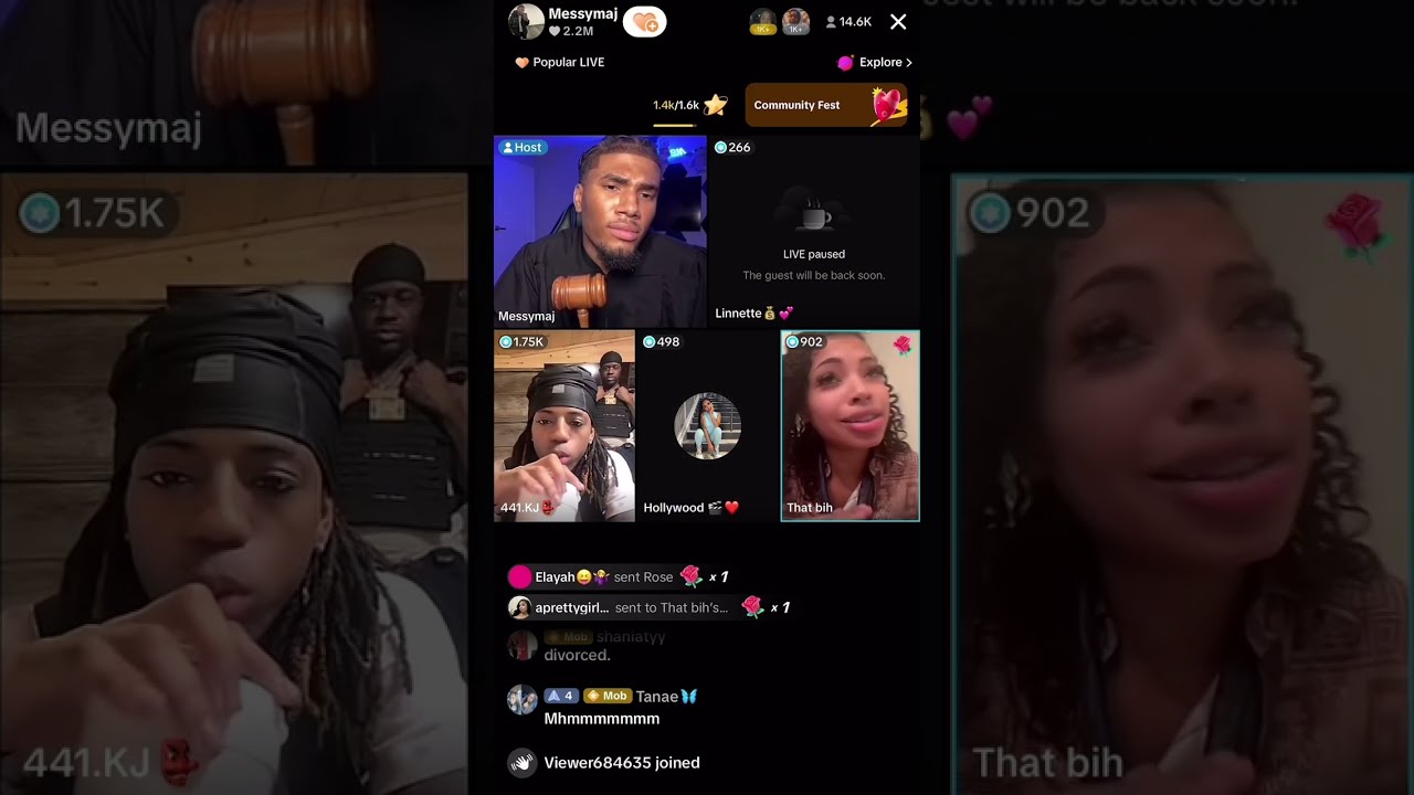 MessyMaj love court Benét vs. Tj | Whiteboymaj tiktok live ft. Brooklynn & Kj