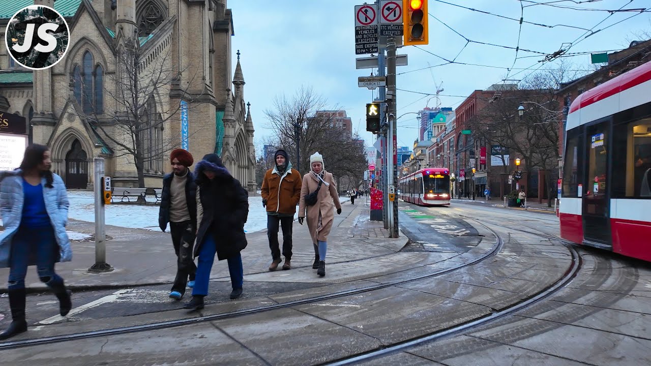 Downtown Across King Street East | Toronto Evening Walk (Jan 2025)