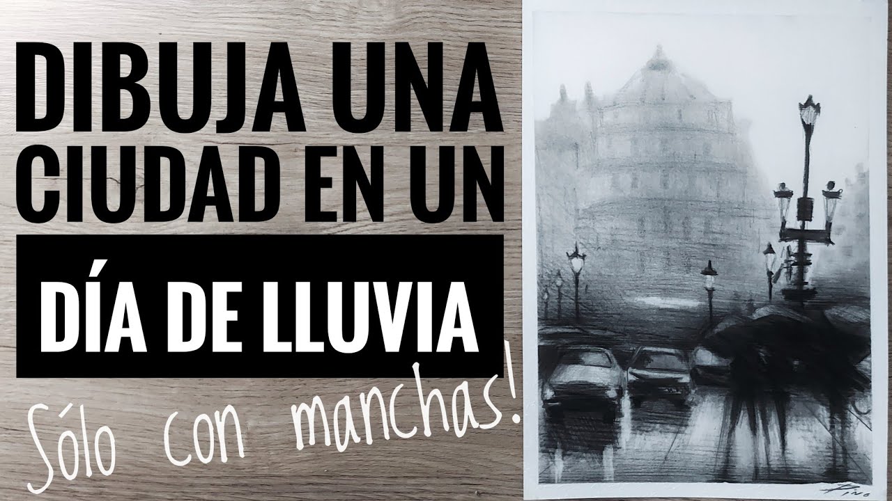 CÓMO DIBUJAR una CIUDAD un día de LLUVIA? [NARRADO PASO A PASO]