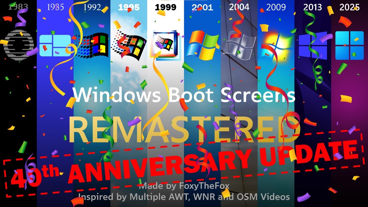 Microsoft Windows Boot Screens REMASTERED - 40th Anniversary Update