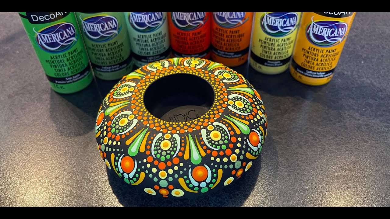Creating a Dot Mandala on a molded Tea light candle Holder - 381