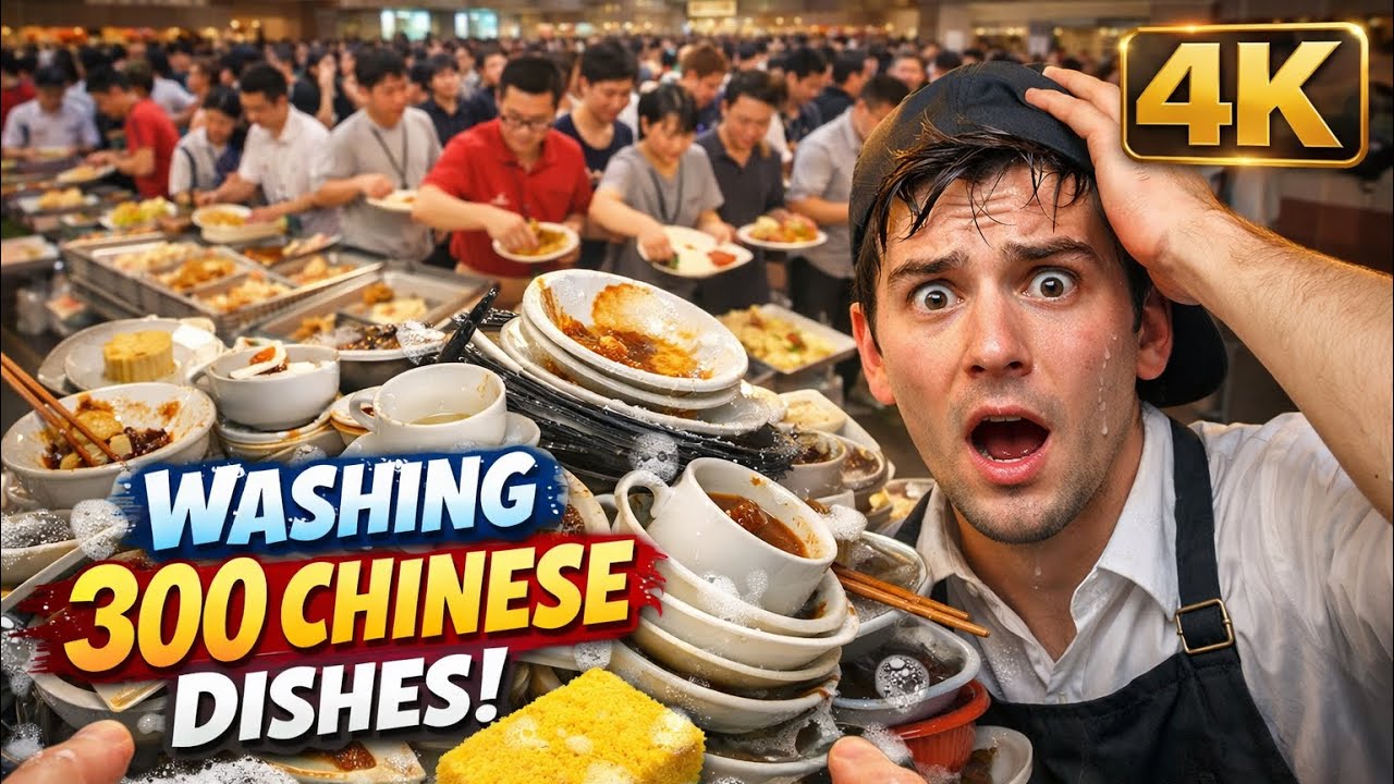 How did I wash the dishes of 300 Chinese guests by lunchtime today?