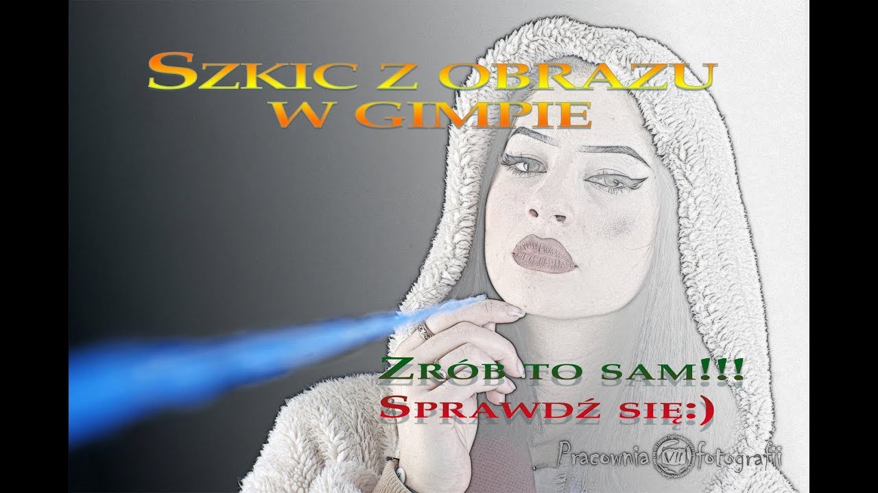 Szkic z obrazu w Gimpie.
