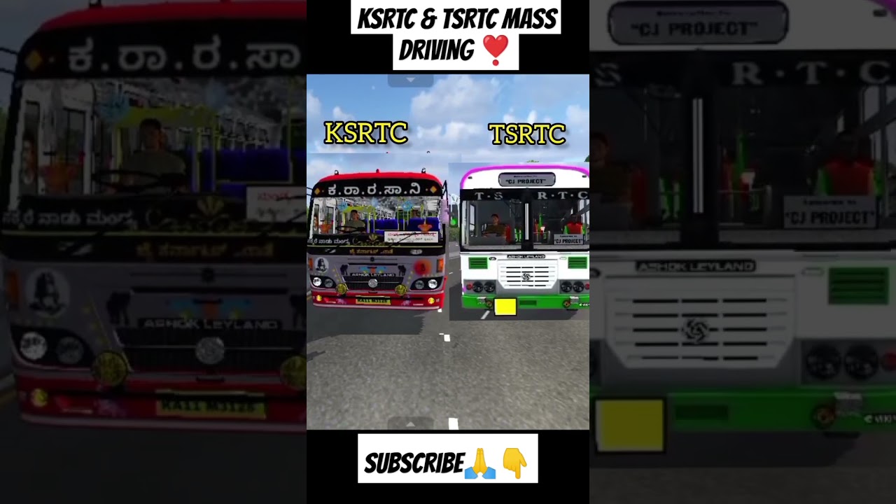 KSRTC &TSRTC Mass Driving 🔥In Bus Simulator Indonesia #ksrtc #tsrtc #shorts