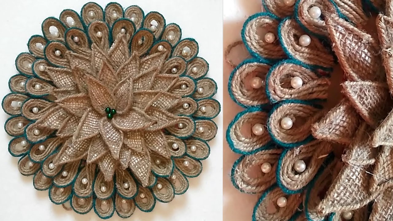 WALL MAT CRAFT | BEAUTIFUL JUTE ROPE BURLAP | HANDMADE CRAFT | EASY MAKING WALL HANGING| जूट क्राफ्ट