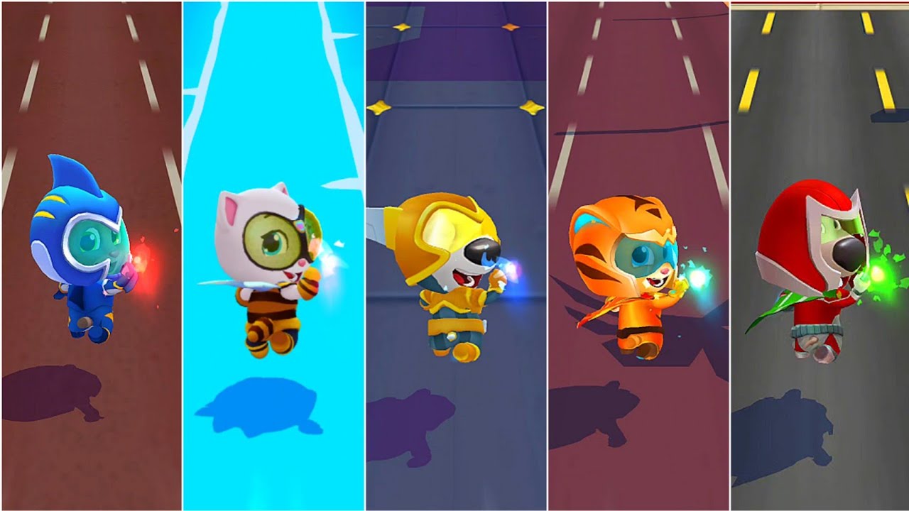 Talking Tom Hero Dash, Super Tom, Super Angela, Super Hank, Super Ginger, Super Ben, RabiaGameplay