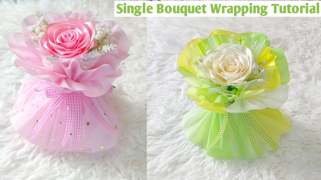 Single bouquet wrapping tutorial #singlebouquet #diybouquet