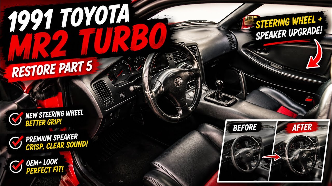 1991 Toyota MR2 Turbo Restore PART 5 STEERING WHEEL + SPEAKER UPGRADE