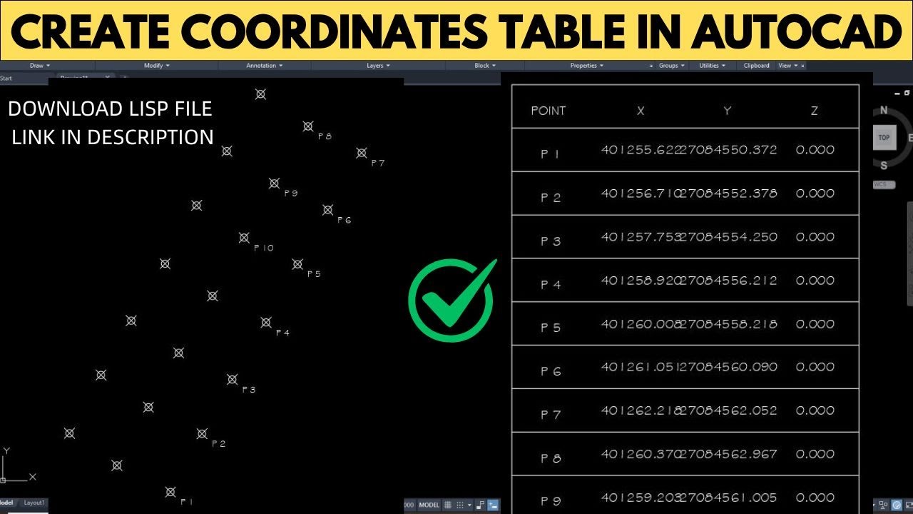 Создать таблицу координат в AutoCAD | Координаты в AutoCAD