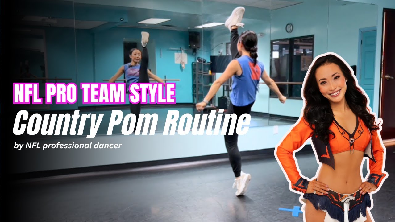 Country Pom Dance Routine By Denver Broncos Cheerleader YUNA | NFL Pro Team Style Dance Tutorial
