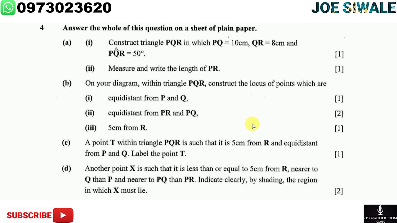 Зачётная работа ECZ Mathematics 2018 (GCE). Вопрос 4. (Строительство)